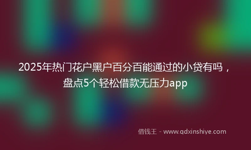 2025年热门花户黑户百分百能通过的小贷有吗，盘点5个轻松借款无压力app