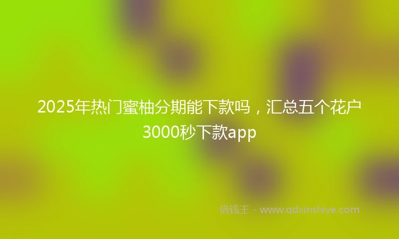 2025年热门蜜柚分期能下款吗，汇总五个花户3000秒下款app