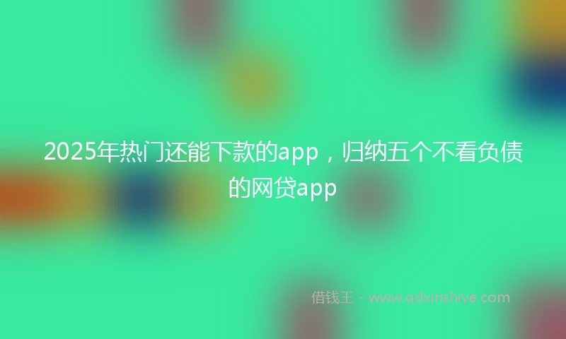 2025年热门还能下款的app，归纳五个不看负债的网贷app