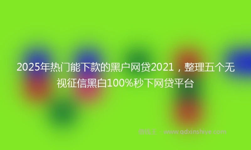 2025年热门能下款的黑户网贷2021，整理五个无视征信黑白100%秒下网贷平台