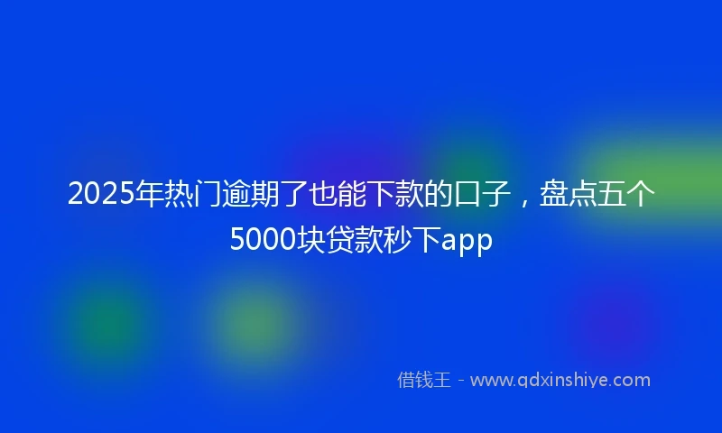 2025年热门逾期了也能下款的口子，盘点五个5000块贷款秒下app