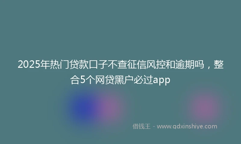 2025年热门贷款口子不查征信风控和逾期吗，整合5个网贷黑户必过app