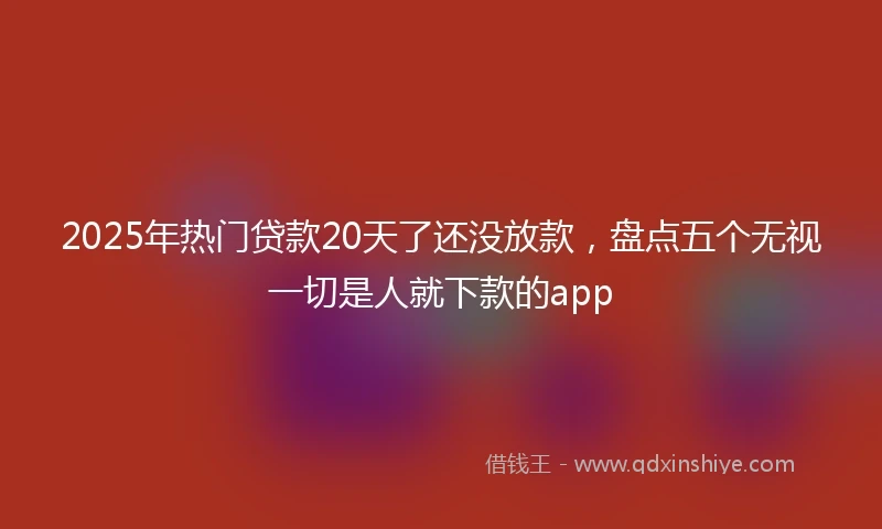 2025年热门贷款20天了还没放款，盘点五个无视一切是人就下款的app