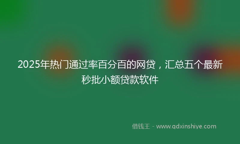 2025年热门通过率百分百的网贷，汇总五个最新秒批小额贷款软件
