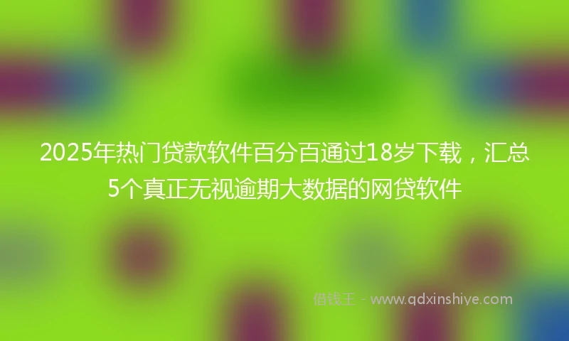 2025年热门贷款软件百分百通过18岁下载，汇总5个真正无视逾期大数据的网贷软件