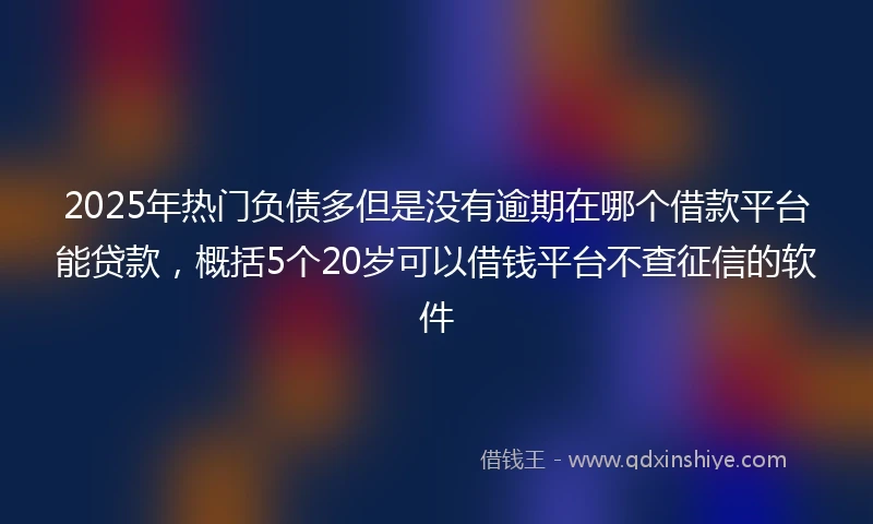 2025年热门负债多但是没有逾期在哪个借款平台能贷款，概括5个20岁可以借钱平台不查征信的软件