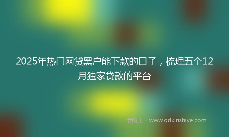 2025年热门网贷黑户能下款的口子，梳理五个12月独家贷款的平台