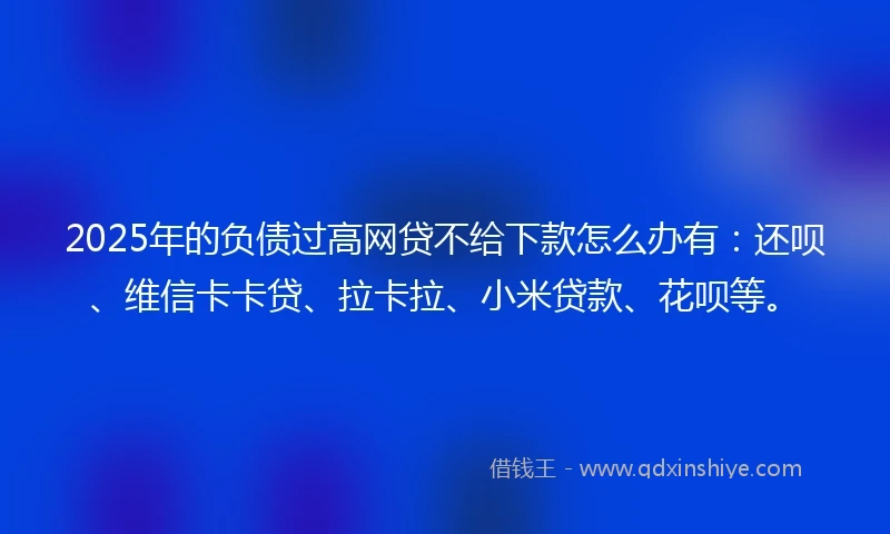 2025年的负债过高网贷不给下款怎么办有：还呗、维信卡卡贷、拉卡拉、小米贷款、花呗等。