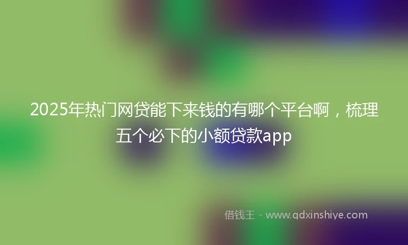 2025年热门网贷能下来钱的有哪个平台啊，梳理五个必下的小额贷款app