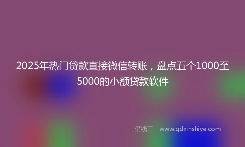 2025年热门贷款直接微信转账，盘点五个1000至5000的小额贷款软件