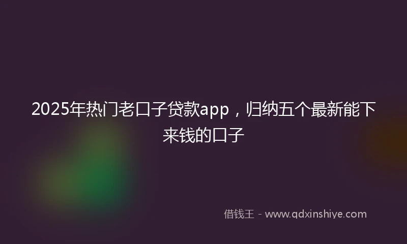 2025年热门老口子贷款app，归纳五个最新能下来钱的口子