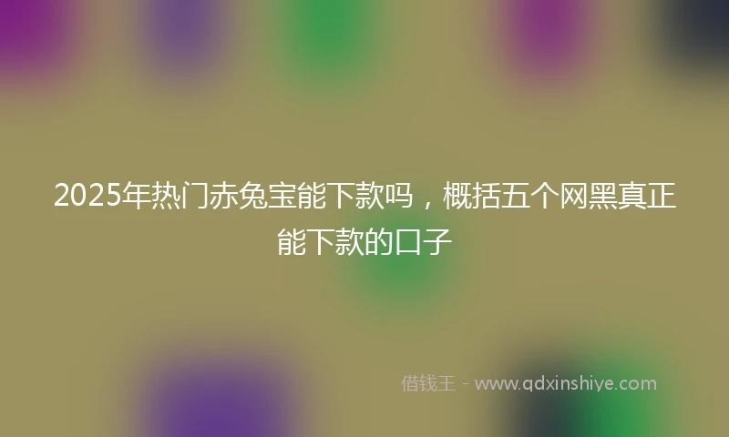 2025年热门赤兔宝能下款吗，概括五个网黑真正能下款的口子