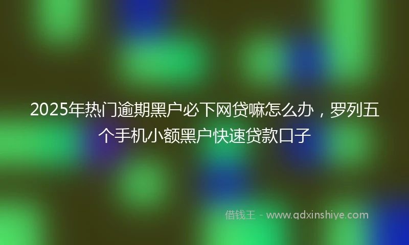 2025年热门逾期黑户必下网贷嘛怎么办,罗列五个手机小额黑户快速贷款口子