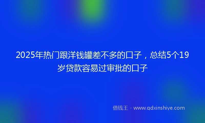 2025年热门跟洋钱罐差不多的口子，总结5个19岁贷款容易过审批的口子