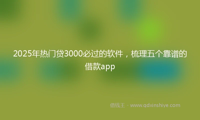 2025年热门贷3000必过的软件，梳理五个靠谱的借款app
