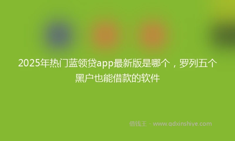 2025年热门蓝领贷app最新版是哪个，罗列五个黑户也能借款的软件