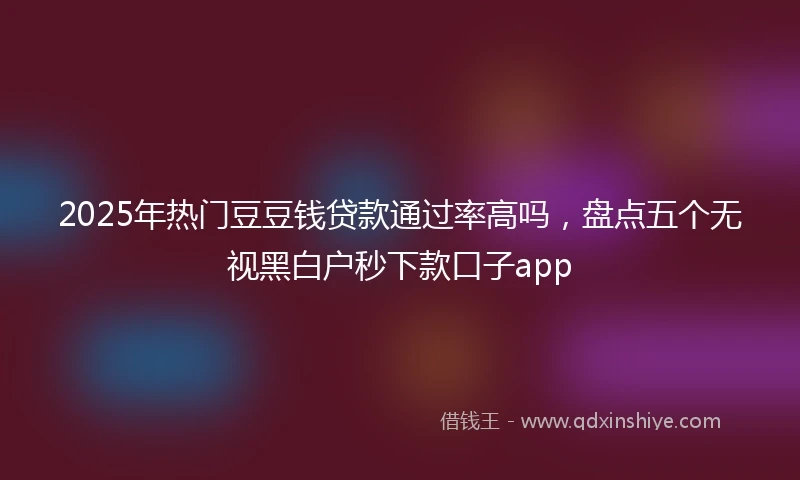 2025年热门豆豆钱贷款通过率高吗，盘点五个无视黑白户秒下款口子app