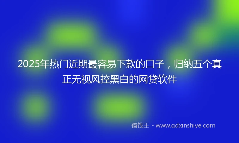 2025年热门近期最容易下款的口子，归纳五个真正无视风控黑白的网贷软件