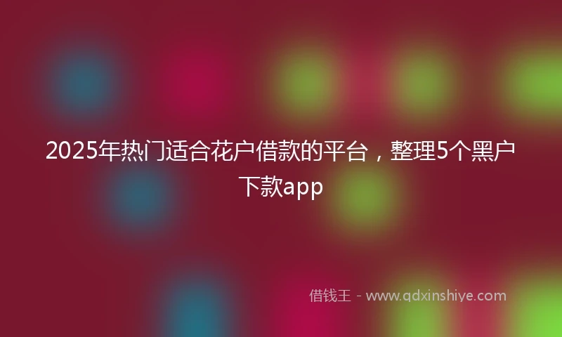 2025年热门适合花户借款的平台，整理5个黑户下款app