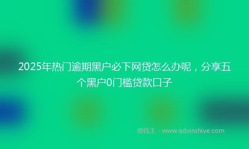 2025年热门逾期黑户必下网贷怎么办呢，分享五个黑户0门槛贷款口子