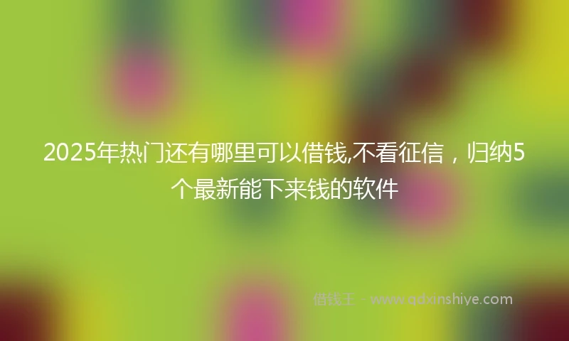 2025年热门还有哪里可以借钱,不看征信，归纳5个最新能下来钱的软件