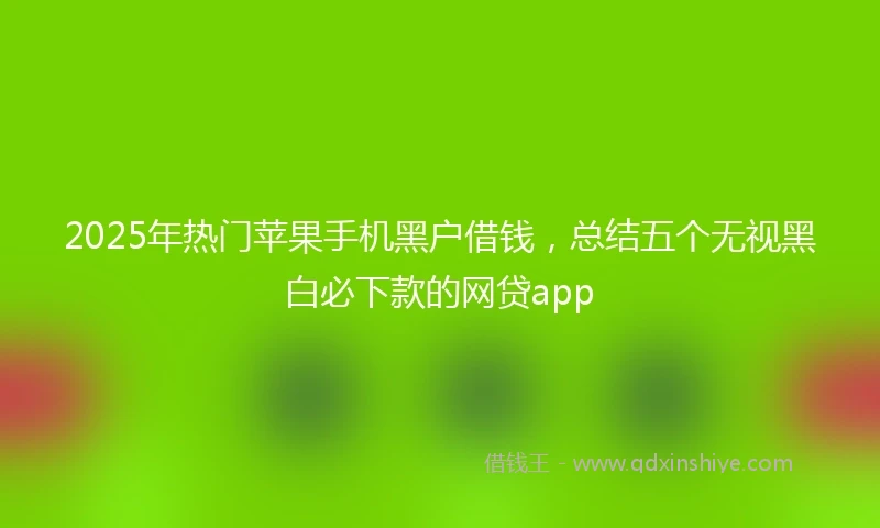 2025年热门苹果手机黑户借钱，总结五个无视黑白必下款的网贷app