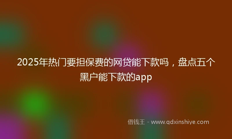 2025年热门要担保费的网贷能下款吗，盘点五个黑户能下款的app