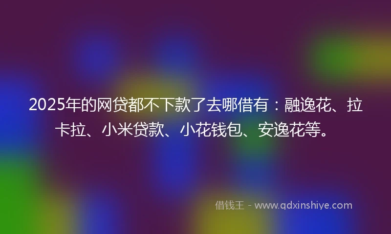 2025年的网贷都不下款了去哪借有：融逸花、拉卡拉、小米贷款、小花钱包、安逸花等。