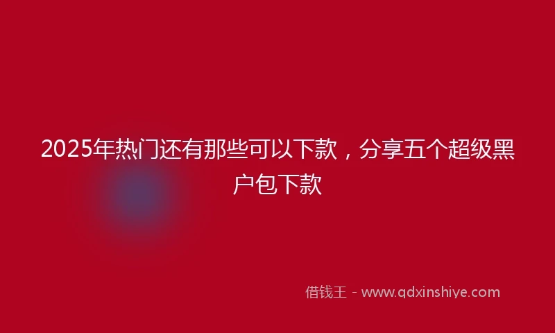 2025年热门还有那些可以下款，分享五个超级黑户包下款