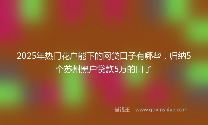 2025年热门花户能下的网贷口子有哪些，归纳5个苏州黑户贷款5万的口子