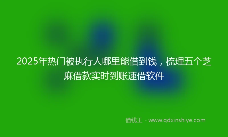 2025年热门被执行人哪里能借到钱，梳理五个芝麻借款实时到账速借软件