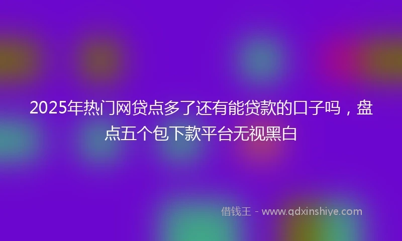 2025年热门网贷点多了还有能贷款的口子吗，盘点五个包下款平台无视黑白