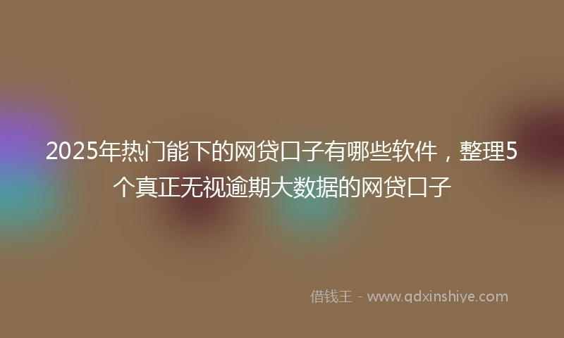 2025年热门能下的网贷口子有哪些软件，整理5个真正无视逾期大数据的网贷口子