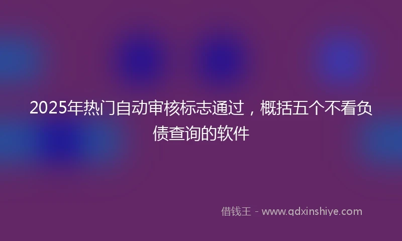 2025年热门自动审核标志通过，概括五个不看负债查询的软件