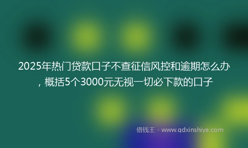 2025年热门贷款口子不查征信风控和逾期怎么办，概括5个3000元无视一切必下款的口子