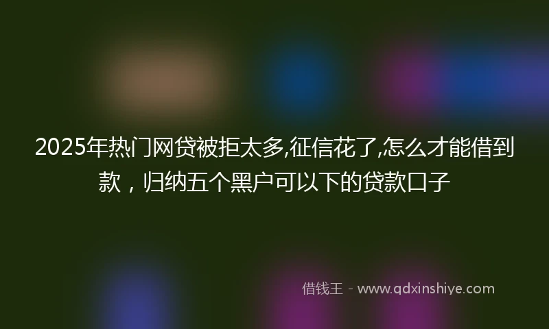 2025年热门网贷被拒太多,征信花了,怎么才能借到款，归纳五个黑户可以下的贷款口子