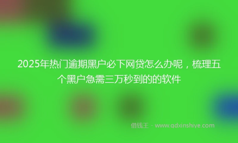 2025年热门逾期黑户必下网贷怎么办呢，梳理五个黑户急需三万秒到的的软件