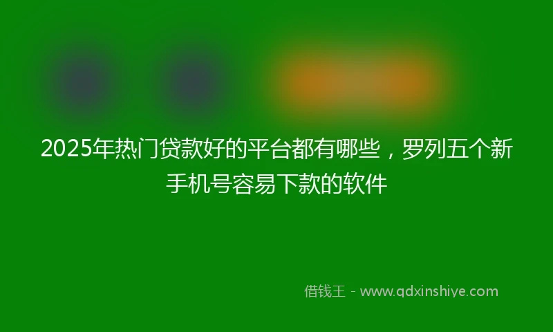 2025年热门贷款好的平台都有哪些，罗列五个新手机号容易下款的软件