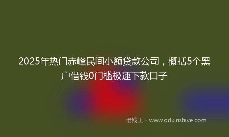 2025年热门赤峰民间小额贷款公司，概括5个黑户借钱0门槛极速下款口子