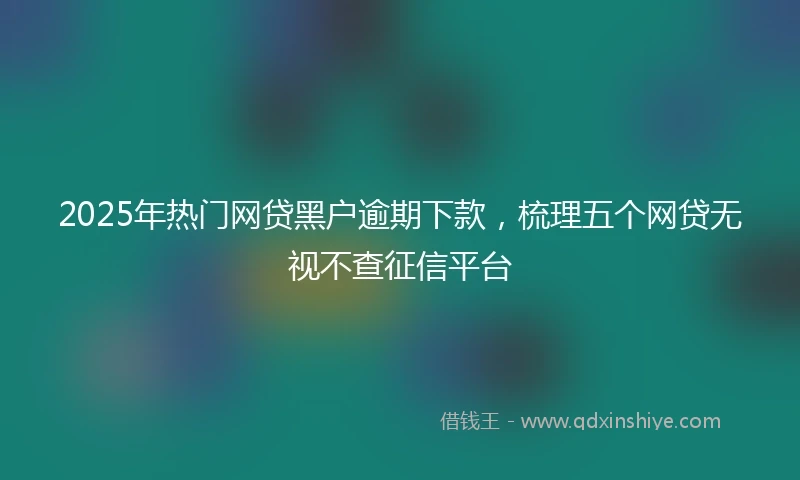 2025年热门网贷黑户逾期下款，梳理五个网贷无视不查征信平台