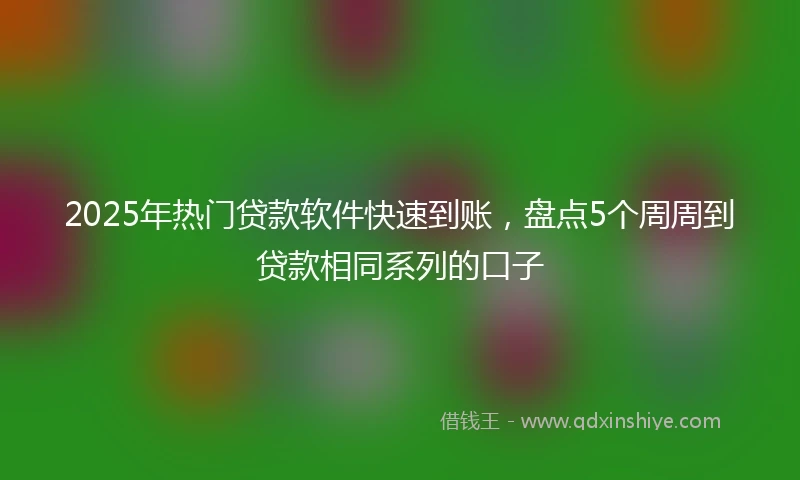 2025年热门贷款软件快速到账，盘点5个周周到贷款相同系列的口子
