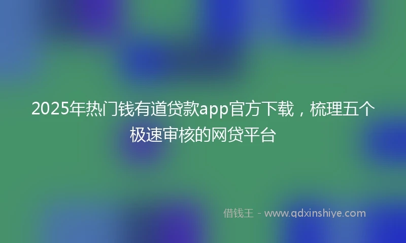 2025年热门钱有道贷款app官方下载，梳理五个极速审核的网贷平台