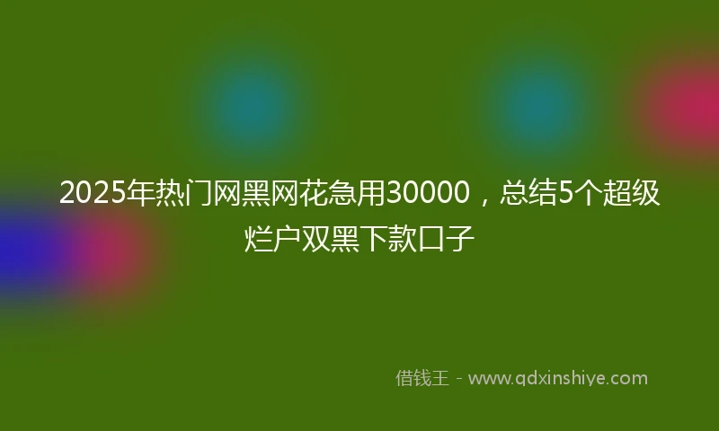2025年热门网黑网花急用30000，总结5个超级烂户双黑下款口子