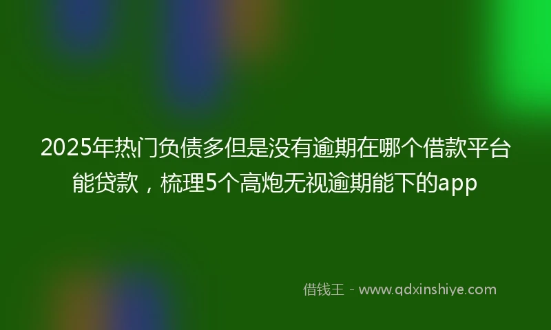 2025年热门负债多但是没有逾期在哪个借款平台能贷款，梳理5个高炮无视逾期能下的app