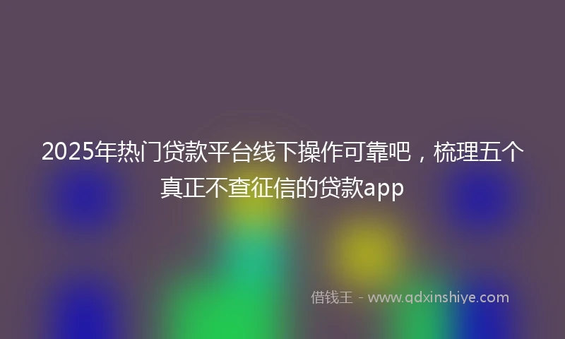 2025年热门贷款平台线下操作可靠吧，梳理五个真正不查征信的贷款app