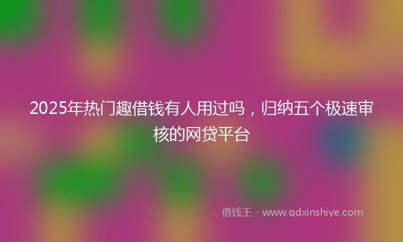 2025年热门趣借钱有人用过吗，归纳五个极速审核的网贷平台