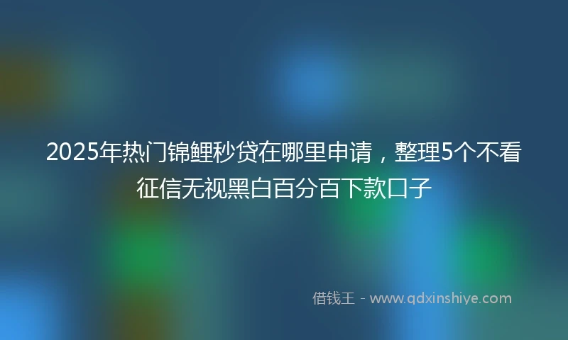2025年热门锦鲤秒贷在哪里申请，整理5个不看征信无视黑白百分百下款口子