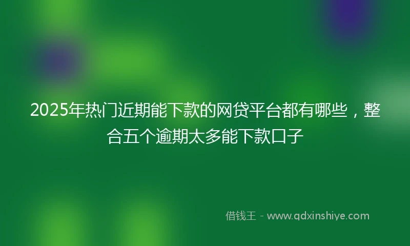 2025年热门近期能下款的网贷平台都有哪些，整合五个逾期太多能下款口子