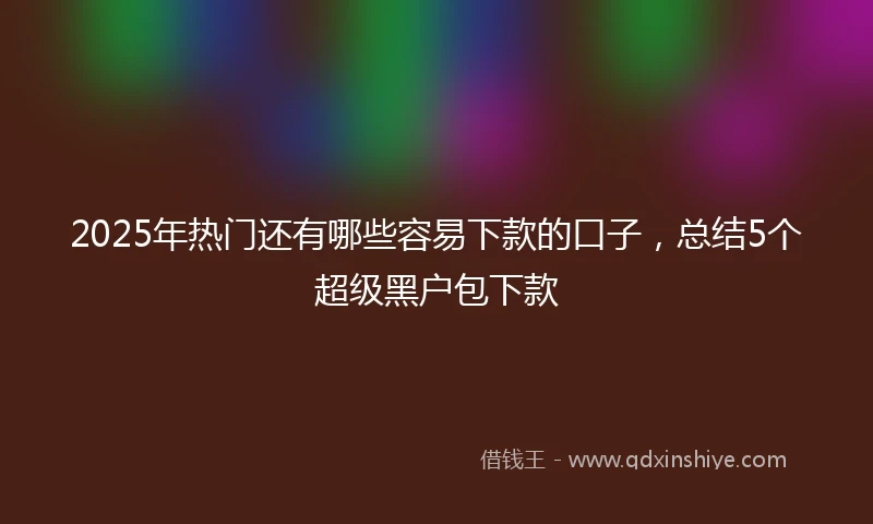 2025年热门还有哪些容易下款的口子，总结5个超级黑户包下款