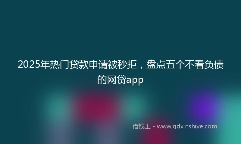 2025年热门贷款申请被秒拒，盘点五个不看负债的网贷app
